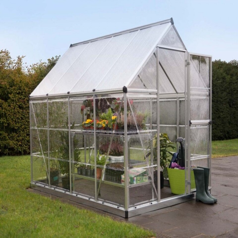 image 1 of Greenhouse Hybrid 6 x 12 - Polycarbonate - L370 x W185 x H208 cm - Silver