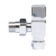 image 1 of Angled Square Radiator Valves, Sold in Pairs - Chrome