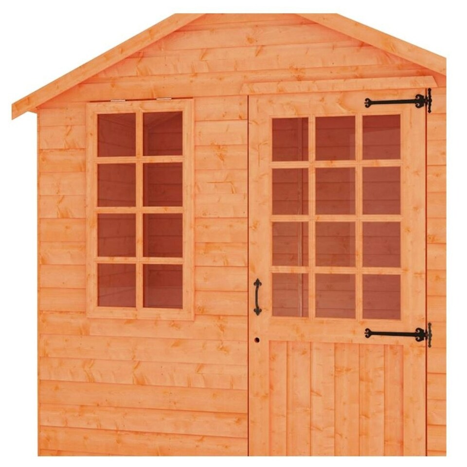 image 1 of 5ft x 7ft (1.45m x 2.05m) Wooden Georgian Tongue and Groove APEX Summerhouse (12mm T&G Floor + Roof) (5 x 7) (5x7)
