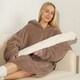 image 5 of OHS Extra Long Hot Water Bottle & Soft Plush Faux Fur Ribbed Cover - Cream