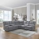 image 4 of Praga 5 Seater Manual Recliner Corner Sofa | Grey | Light Grey | Five Plus Seater