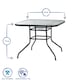 image 3 of Harbour Housewares Glass Top Garden Table - Glass Top Outdoor Patio Coffee Bistro Furniture - 90 x 90cm - Black