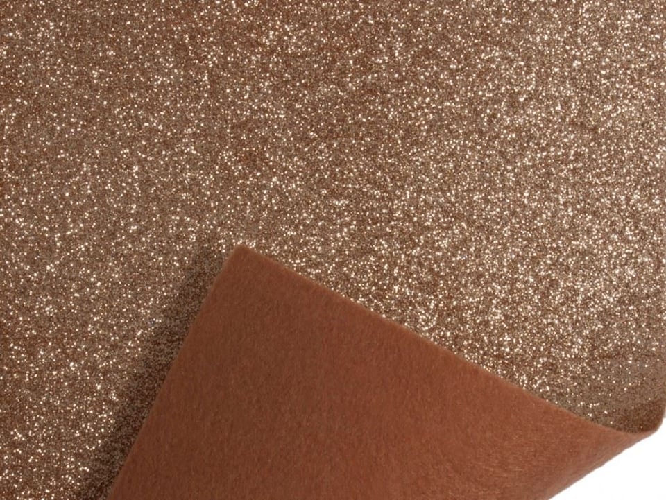Minerva Core Range Gold Glitter Felt Fabric Roll for Toy Making, 45cm / 17" Wide - per metre