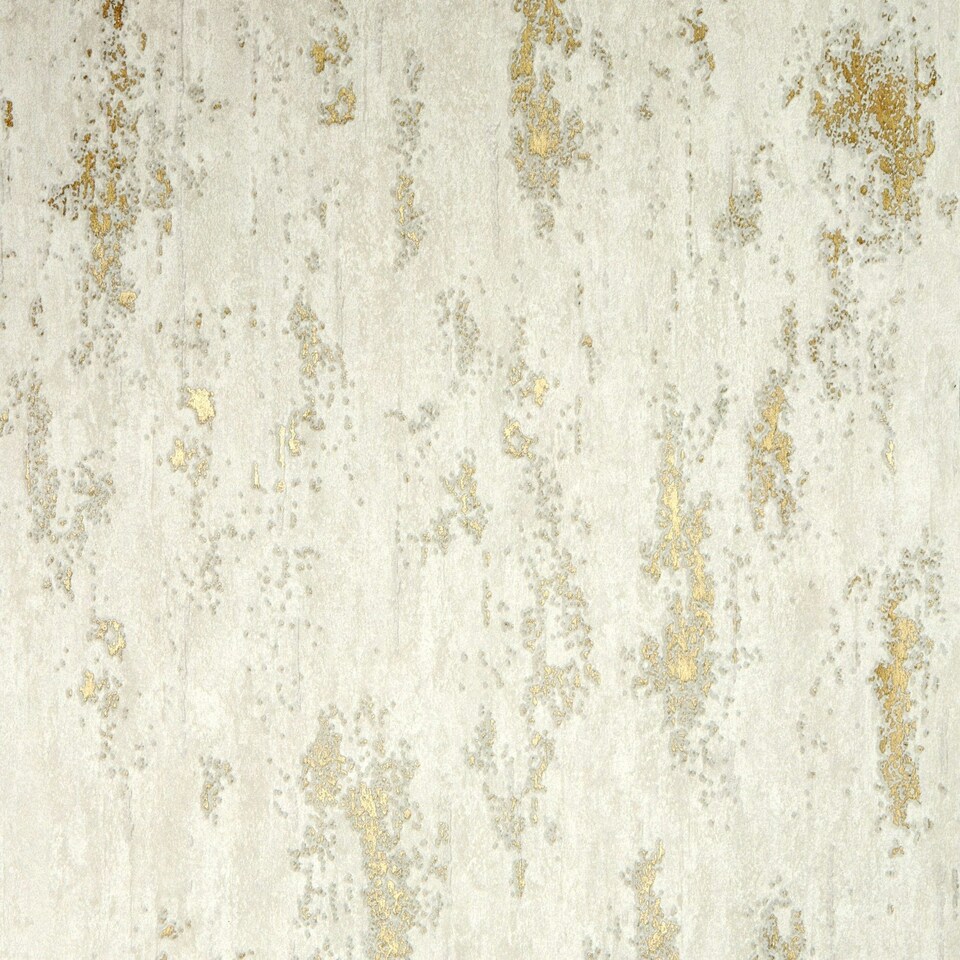 Sample of Manhattan Modern Wallpaper in White & Gold Multi