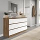 image 5 of Minimalist Chest of 6 Drawers - 68.6x120x35cm | Brown | Oak & White | 1