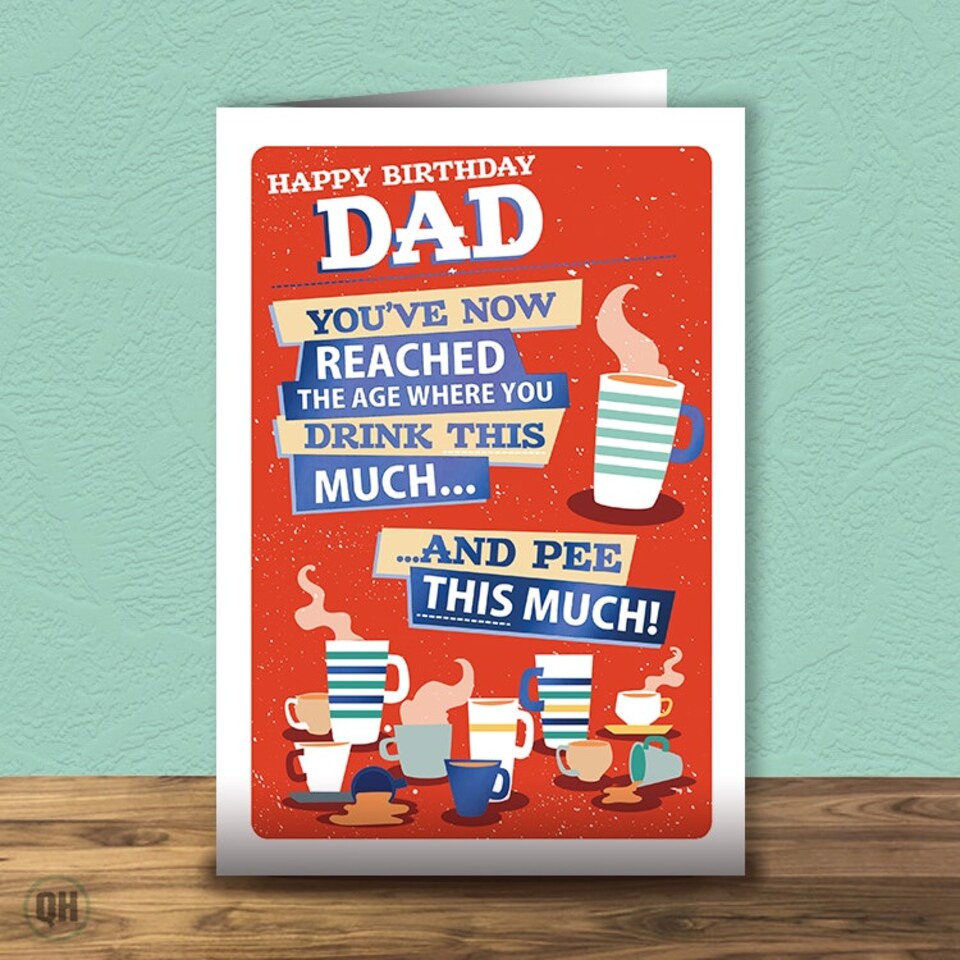 image 1 of You've Reached The Age Where You Drink This Much... - Funny Dad Birthday Card