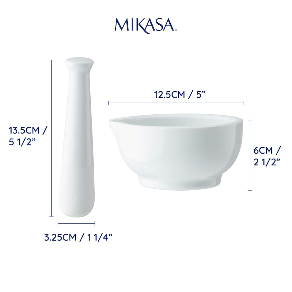 image 1 of Mikasa Pestle Mortar White Porcelain