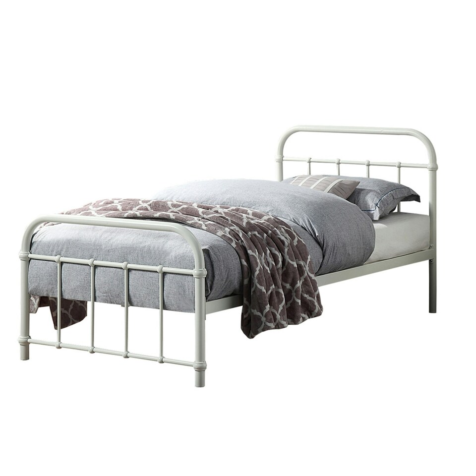 image 1 of Tewin Vintage Hospital Style White Metal Bed Frame (Single)