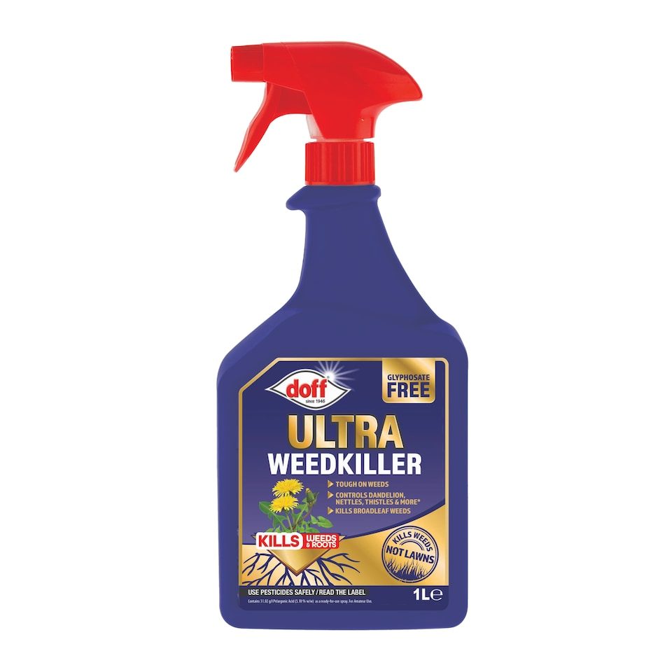 image 1 of Doff Ultra Weedkiller Glyphosate Free Systemic Weed Control for Tough Garden Weeds Path Drive Patio 1L