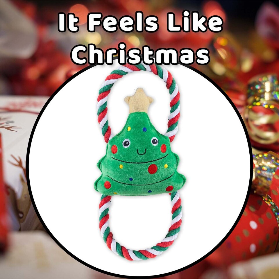 image 1 of PMS Christmas Tree Pet Toy 46.5cm x 20cm Green - Festive Dog Toy, 1 Each