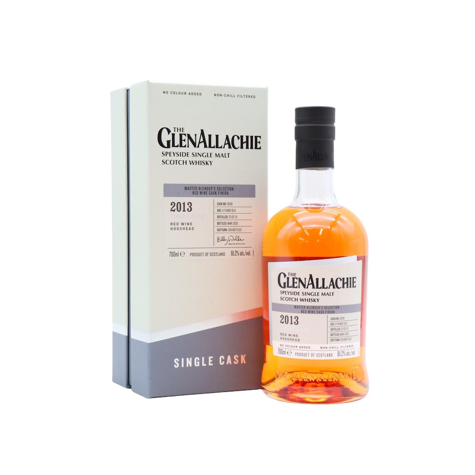 GlenAllachie - Single Cask #9339 - Red Wine Cask 2013 11 year old Whisky | Multi | Candied almonds, sugared fruits, honeycomb, blackcurrant, butterscotch, ginger, mocha, maraschino cherries, brandied orchard fruits, baking spices, orange | 4
