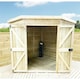 image 2 of 8 x 8 CORNER Pressure Treated Wooden Workshop / Garden Shed + Windows  (8' x 8' / 8ft x 8ft) (8x8)