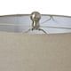 image 2 of Beaded Lamp with Linen Shade - Ceramic - L40 x W40 x H71 cm - White White