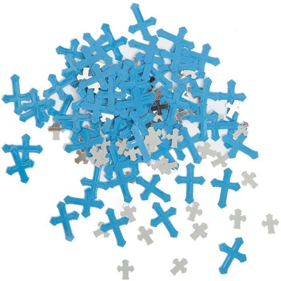 Unique Party Foil Radiant Cross Confetti - Blue/Silver - One Size