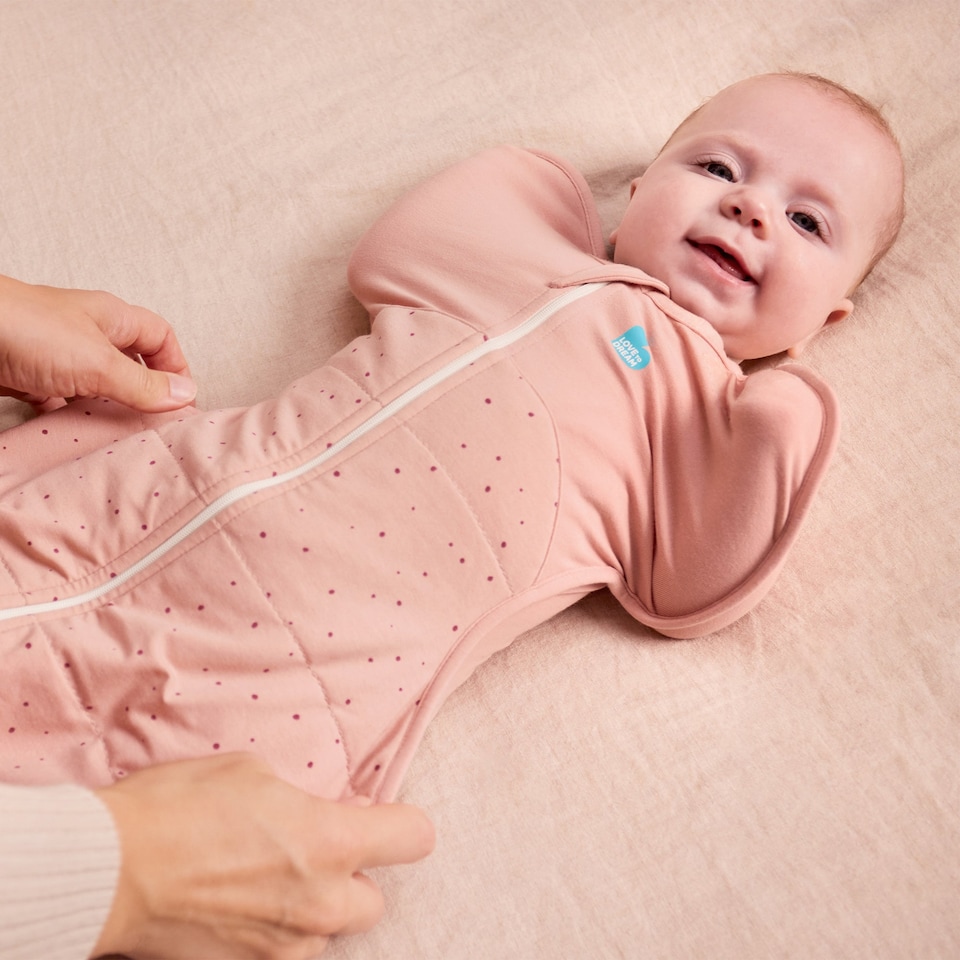 image 1 of Love to Dream Swaddle Up Pebbles Rose 2.5 TOG Baby Swaddle - 3.5-6kg