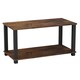image 1 of Sandra 2 Tier Coffee Table Side Table With Shelf TV Stand Minimalist Style 83cm | Multi | Rustic Brown with Black Legs | 1