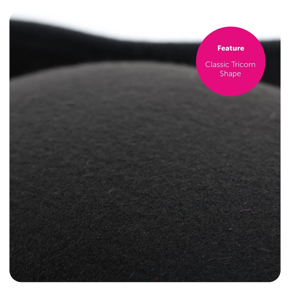 image 1 of Black Tricorn Hat | Black | 24