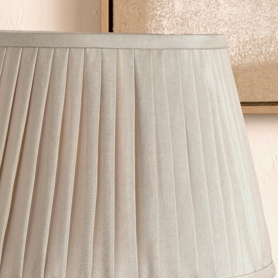 image 1 of 35cm Taupe Poly Cotton Pleat Lamp Shade For Table Lamps