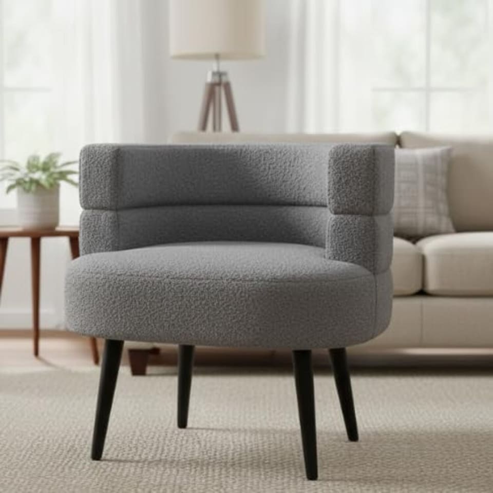 image 1 of Alivio Sherpa Sofa Chair for Living Room & Bedroom (Grey)