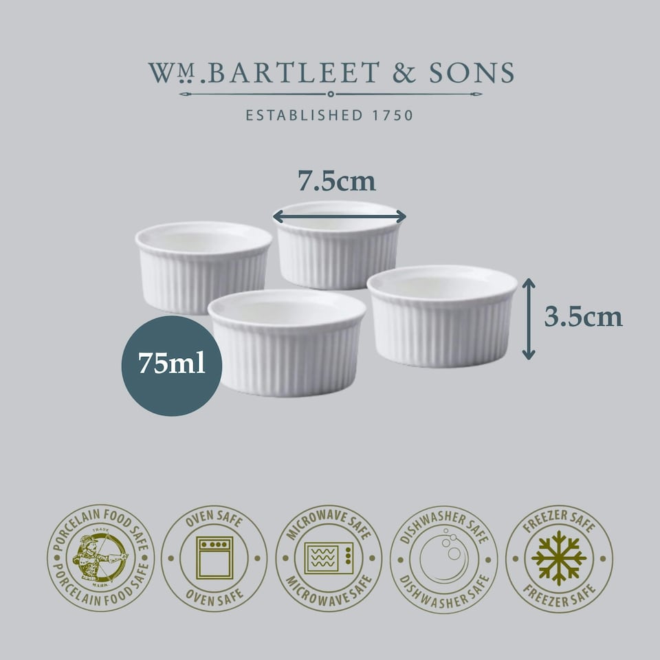 image 1 of Wm Bartleet & Sons Porcelain Ramekin Set (7.5cm), Set of 4 | Multi | 4