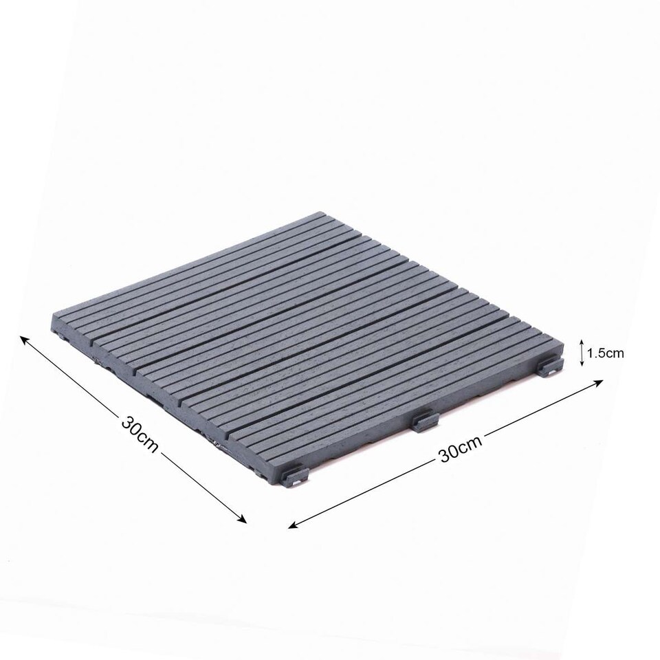 image 1 of Cosmo Garden Patio Cosmopolitan Decking Tiles - Light Grey | Grey | Light Grey | Pack of 1