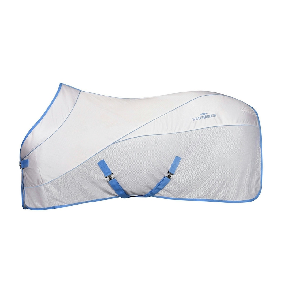image 1 of Weatherbeeta Air-Tec Standard-Neck Horse Cooler Rug - White/Blue - 6´ 6"