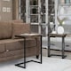 image 5 of Set Of 3 C-Shaped Nesting Tables Rustic Brown Brown