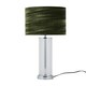 image 1 of Aura - Chrome Table Lamp with Green Crushed Velvet Shade Chrome | Green