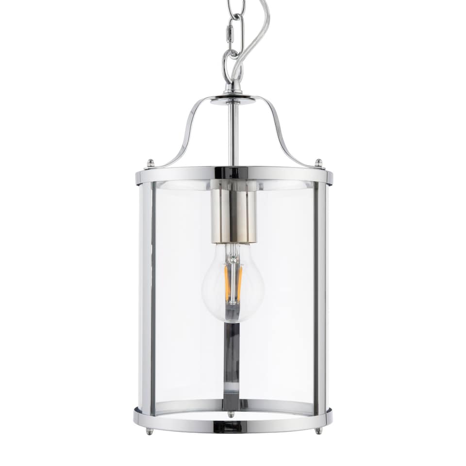 image 1 of Set of 2 Chester - Chrome Lantern Style Adjustable Pendant Lights