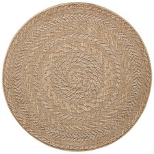 The Rugs Indoor Outdoor Almendro Round Rug Chevron Design High Low Texture
