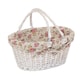 image 6 of Medium White Swing Handle Wicker Shopper with White Lining | White | White