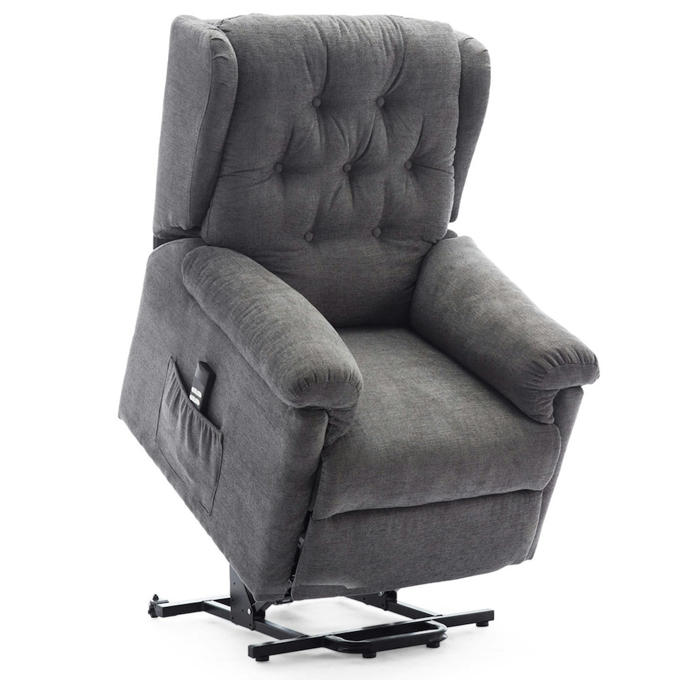 image 1 of Barnsley Fabric Electric Dual Motor Rise Recliner Mobility Armchair (Charcoal)