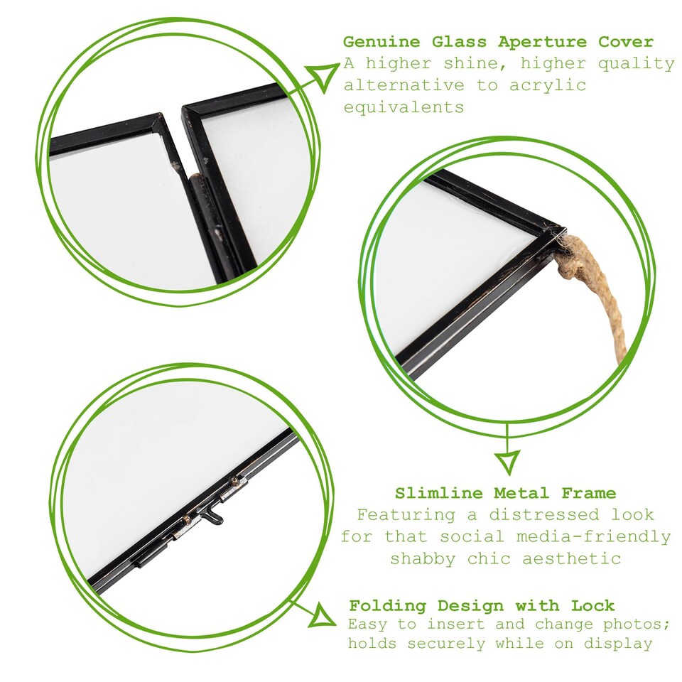 image 1 of Nicola Spring Hanging Metal Photo Frame - 8" x 8" - Black