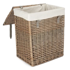 Small Boutique Antique Wash Storage Laundry Basket With Lining | Grey | Grey