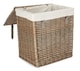 image 1 of Small Boutique Antique Wash Storage Laundry Basket With Lining | Grey | Grey