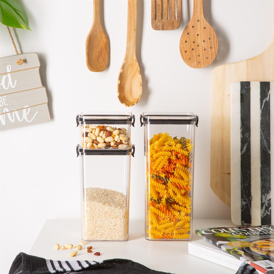 image 1 of Argon Tableware 3 Piece Food Storage Containers Set - 3 Sizes - Black