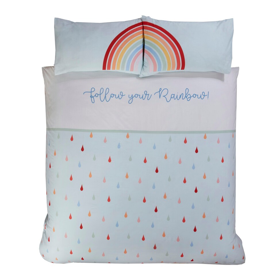 image 1 of Follow Your Rainbow Polycotton Duvet Cover Set with Pillowcase Multi | Single