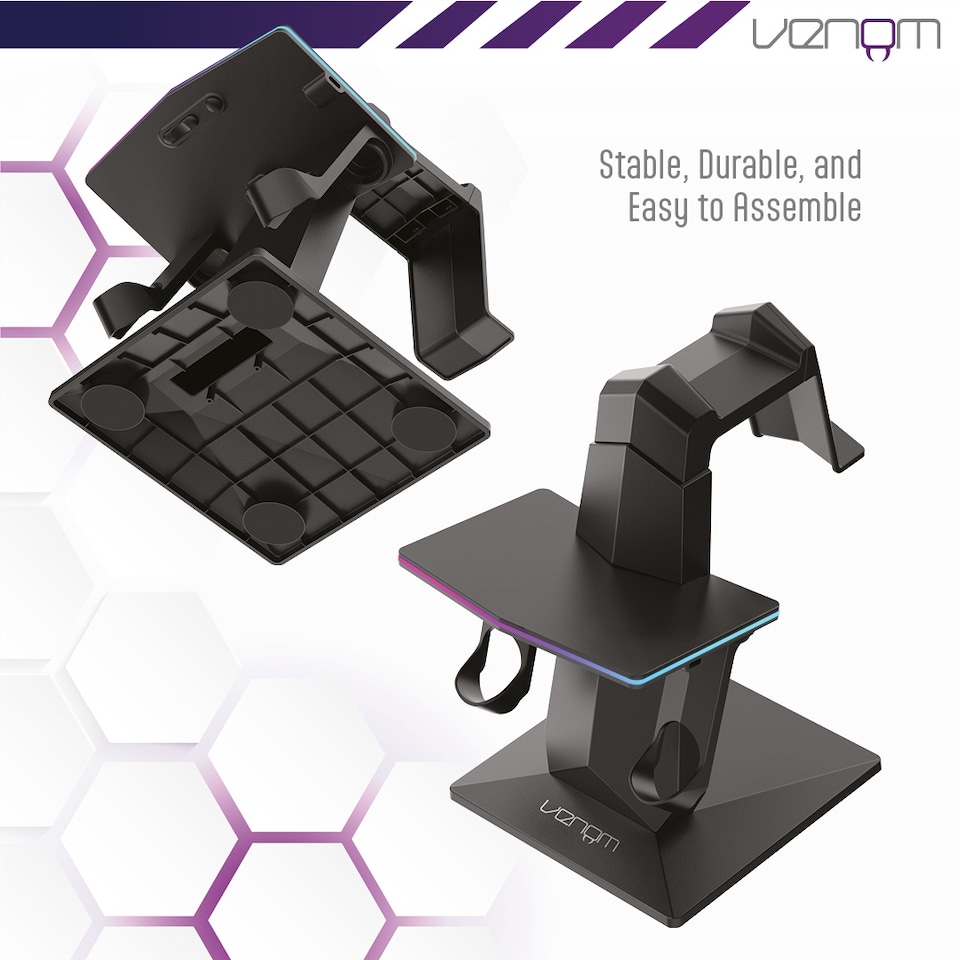 image 1 of Venom LED Charging Stand for Meta Quest 3S, Quest 3, Quest 2 & Quest Pro