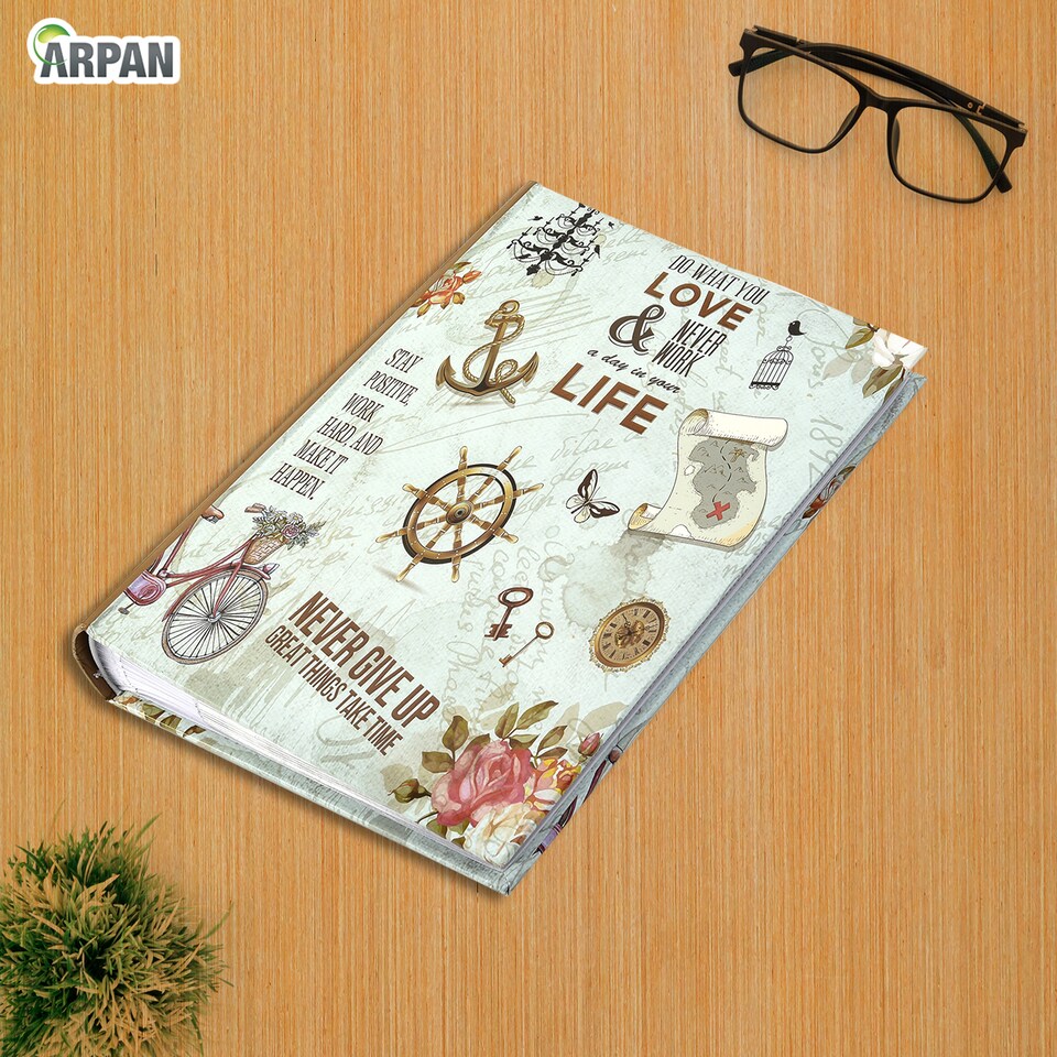 image 1 of ARPAN Slip In Case Memo Photo Album for 300 Photos 4x6" (10x15cm) – Hardcover Picture Album with Memo Writing Space for Family, Wedding & Travel Memories