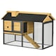 image 1 of PawHut Rabbit Hutch, Guinea Pig Hutch 2 Tiers w/Tray & Ramp, for 1-2 Rabbits