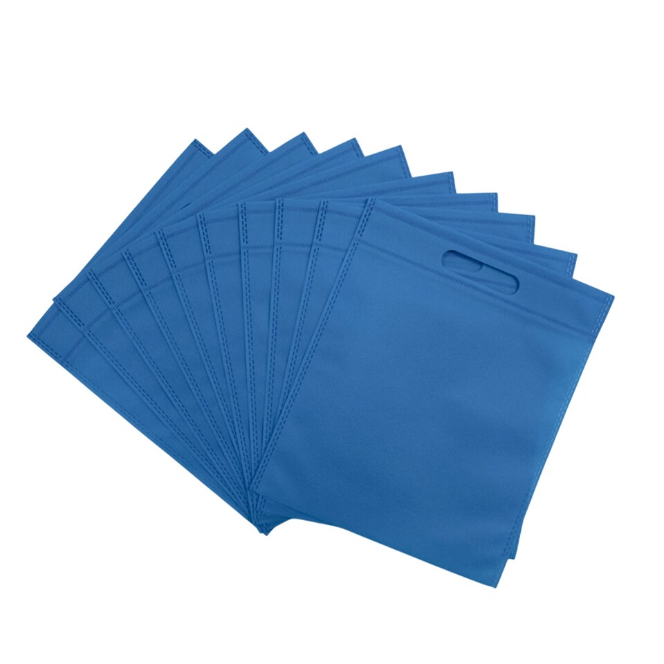 image 1 of Pack of 25 Light Blue Coloured 30x25cm Non-Woven Patch Handle Bags | Blue