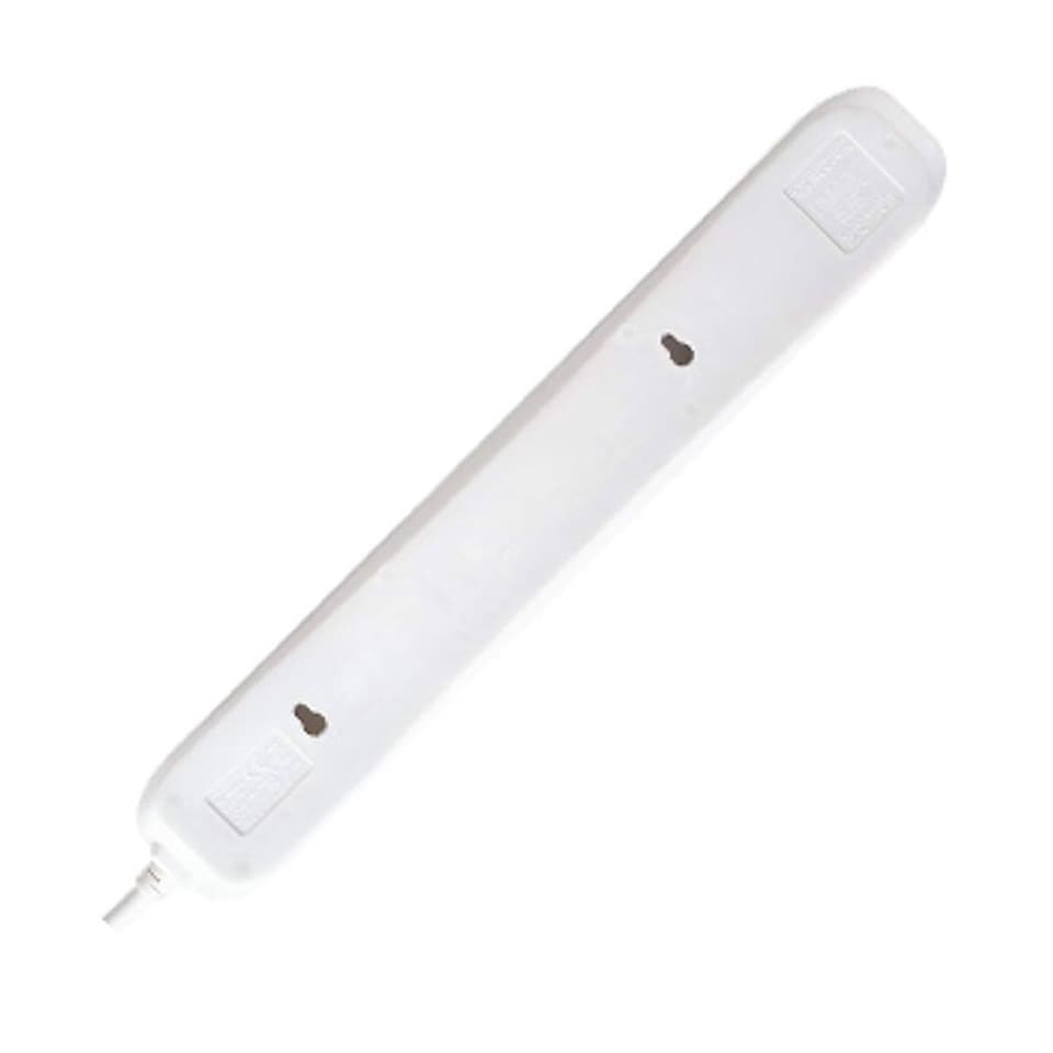 image 1 of Masterplug 4 Socket Extension Lead 2 Metre Cable Power Strip Wall Mountable Electrical Extension White