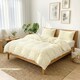 image 2 of Living and Home 3Pcs Duvet Cover and Pillowcases Bedding Set, Small Double- Off White | White | Double
