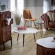 image 1 of Ruby Mango Wood Wide Chest of Drawers With Marble Top & Metal Legs