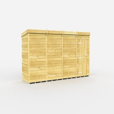 15 x 4 Feet Pent Shed - Single Door Without Windows - Wood - L118 x W454 x H201 cm Brown