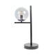 image 3 of ValueLights Industrial Style Matt Black Metal Bedside Table Lamp With Smoked Glass Shade