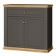 image 3 of Pontypool 2 Door 1 Drawer Small Sideboard in Wolfram Grey and Mauvella Oak