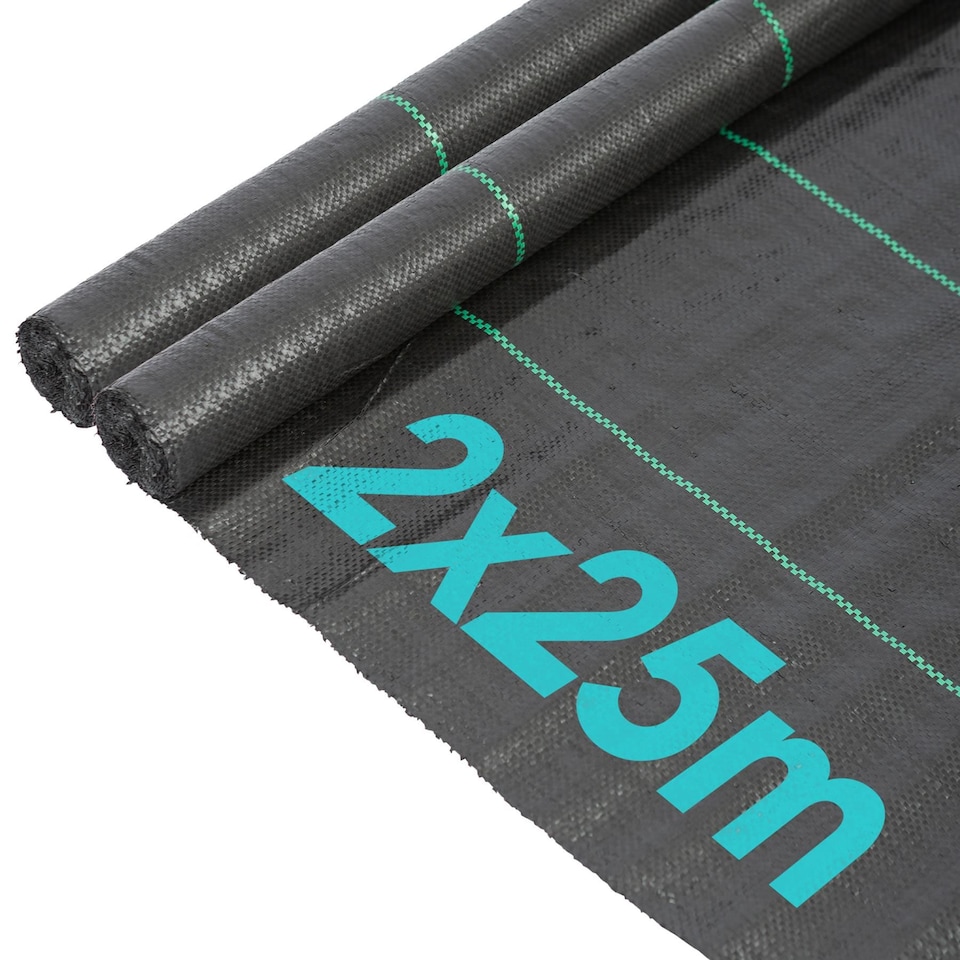 image 1 of Harbour Housewares 110gsm Weed Control Membrane - 4m x 25m | Black | Black
