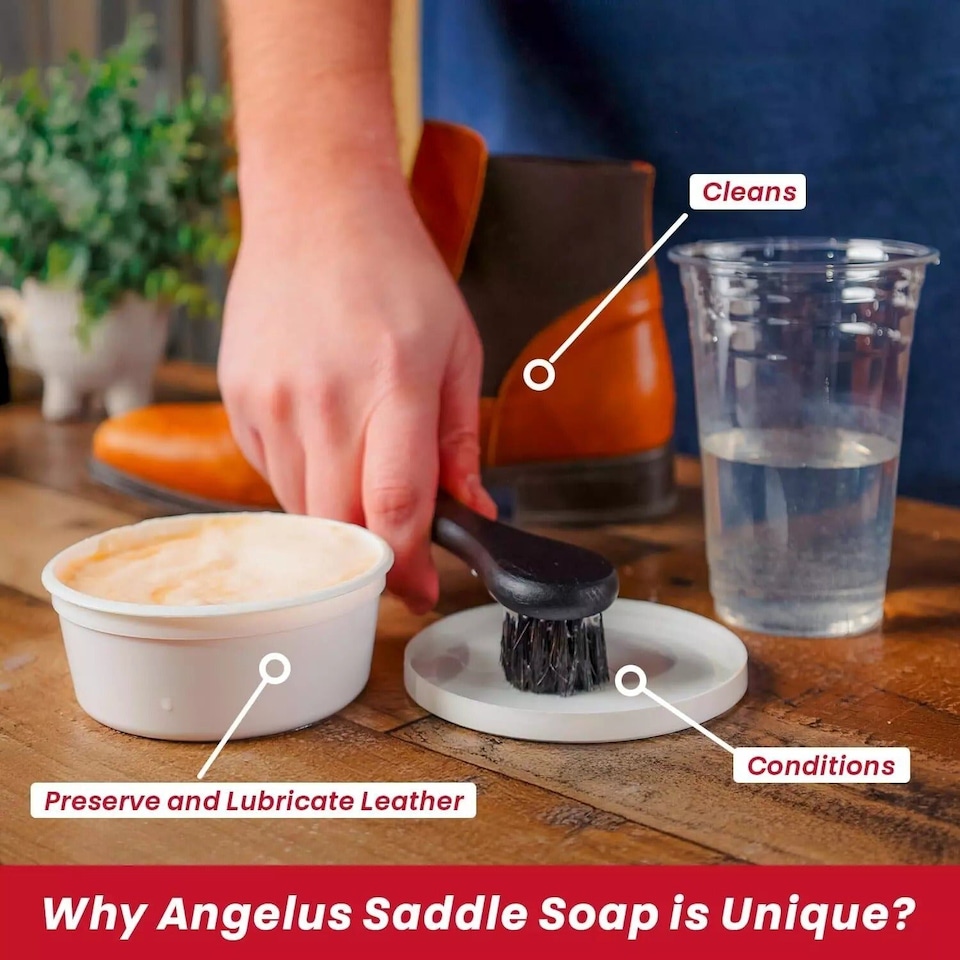 image 1 of Angelus Leather & Saddle Soap Tub - Cleaning & Conditioning 3oz | Clear