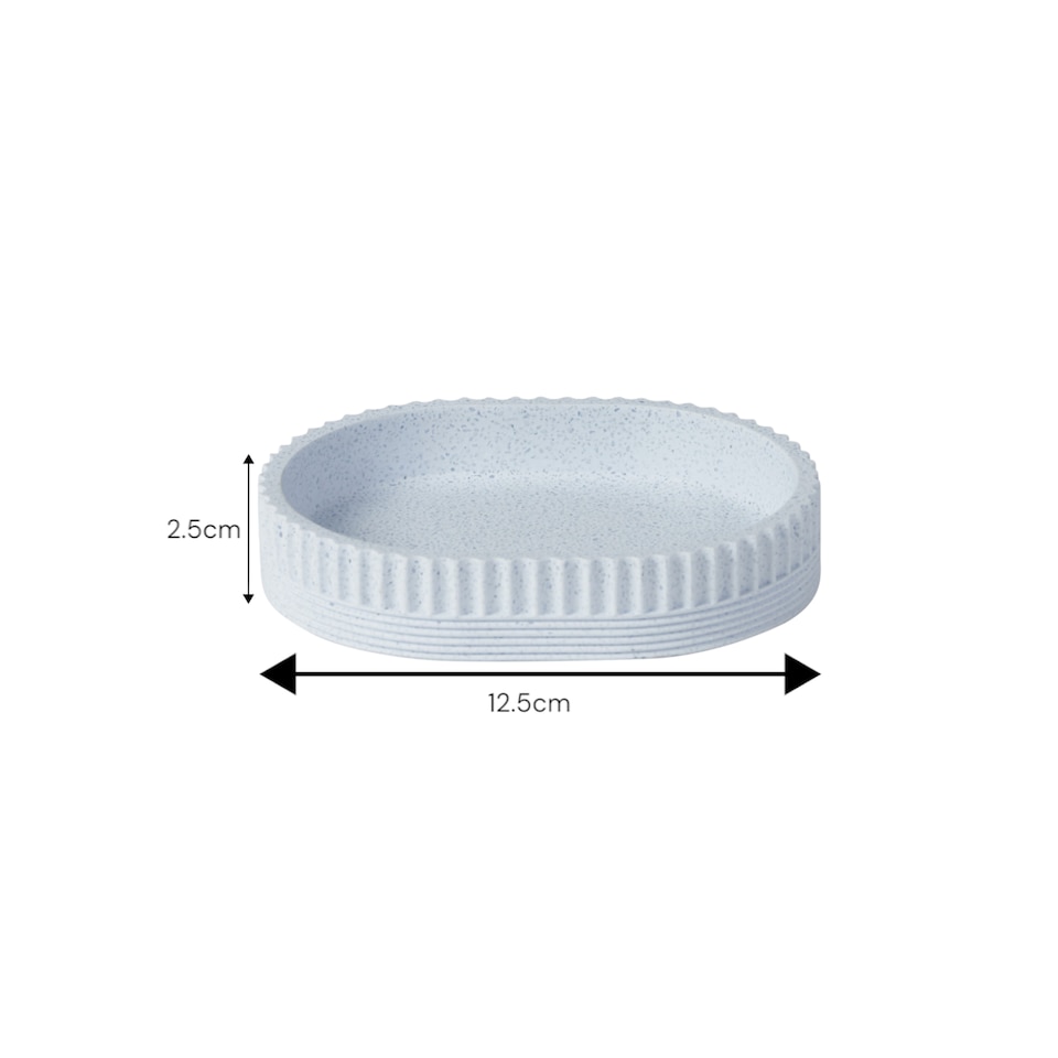 image 1 of Showerdrape Tranquil Pale Blue Sparkle Soap Dish | Blue | 1